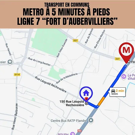 Le - Proche Paris - Metro 7 - Wifi * Aubervilliers